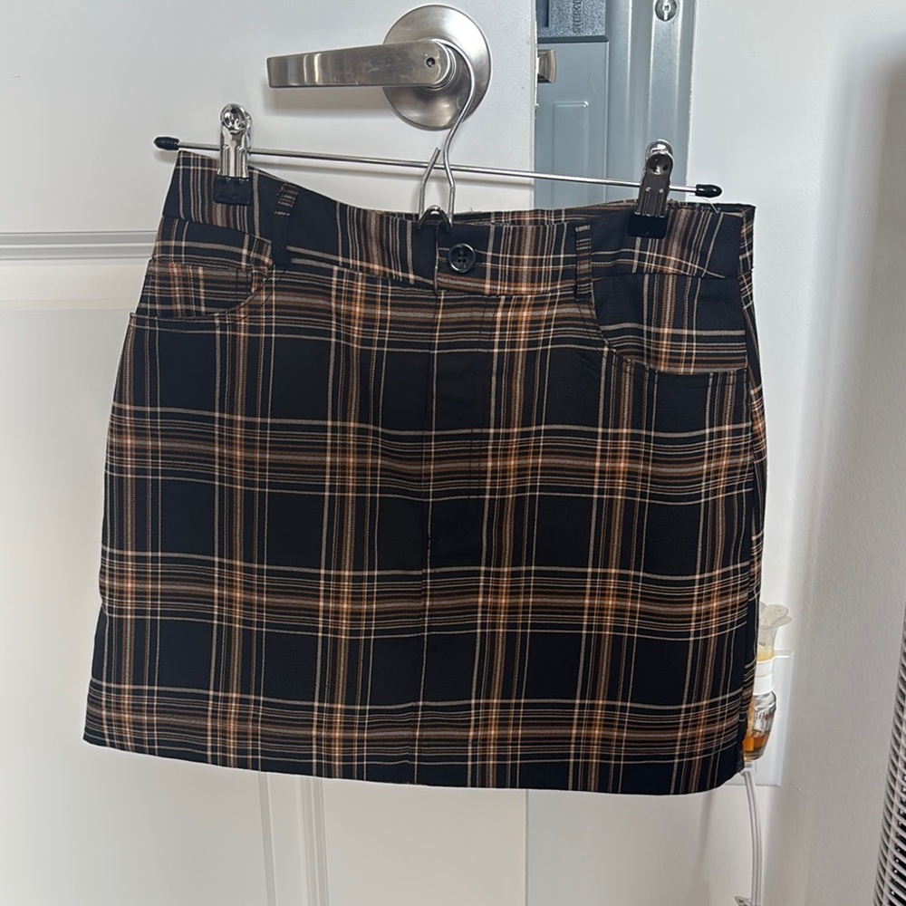 Forever 21 Blue and Tan Mini Pencil Skirt